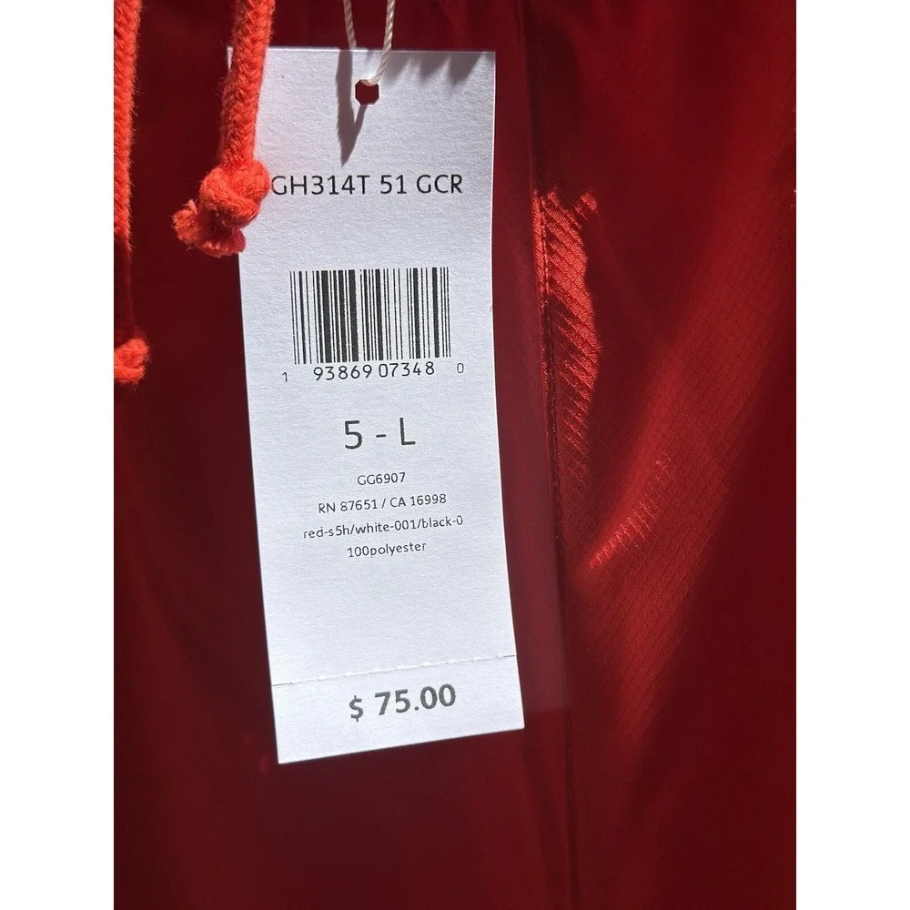 LACOSTE Men's Colourblock Tennis Shorts Red/White/Black Size L 8